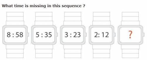 What is the missing time? Note: I know that the first digits are moving to the third digit's spot.