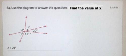 *EASY 7 GRADE MATH*

BEST ANSWER WITH EXPLANATION WILL BE MARKED BRAINLIEST! 
Find the value of x.