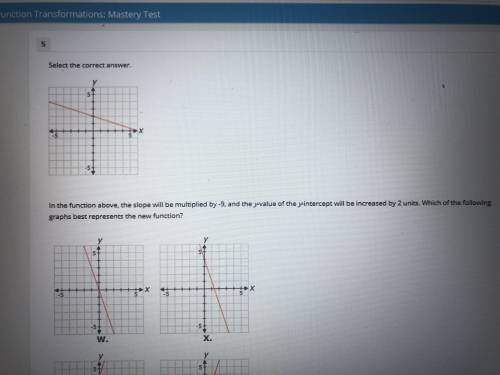PLZ HELP I CANT FAIL THIS

In the function above, the slope will be multiplied by -9, and the Y va