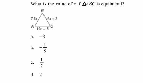 What is the value of x if abc is equilateral