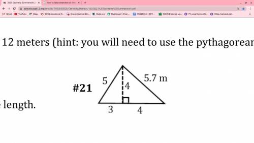 I was confused on how to go about this.
Find the area of the triangle.