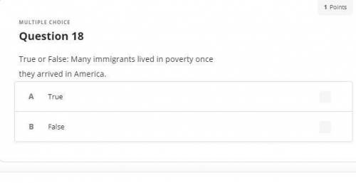 #1. True or False: Many immigrants lived in poverty once they arrived in America.

#2. Which indus
