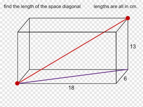 What is the length of the red diagonal?