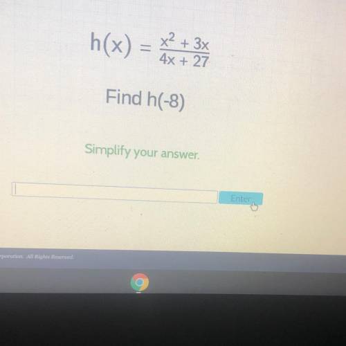 Find h(-8) , pls n simplify
