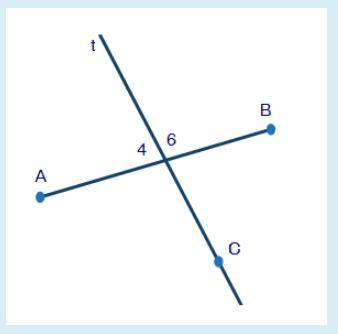 The figure below shows line t, which intersects segment AB:

In the image above, line t is a perpe