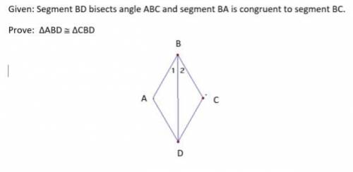 Prove that triangle ABD is congruent to triangle CBD.