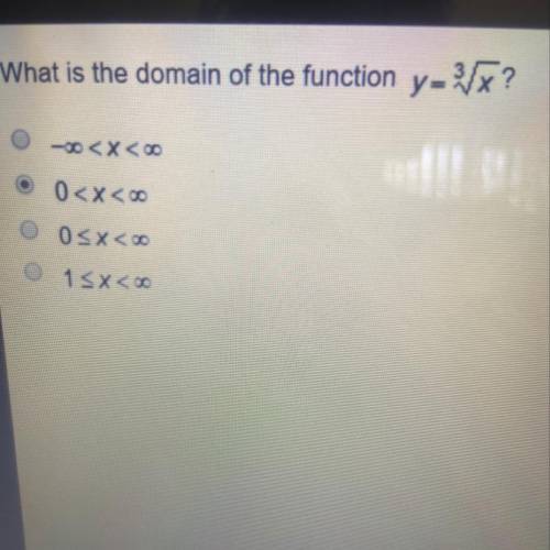 What is the domain of the function y=3 sqaure root x?