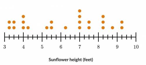 The heights of some sunflowers are shown below.

How many sunflowers are 8 1/4 feet tall?
PLZ HELP