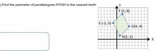 Please help:Find the perimeter of parallelogram EFGH to the nearest tenth.