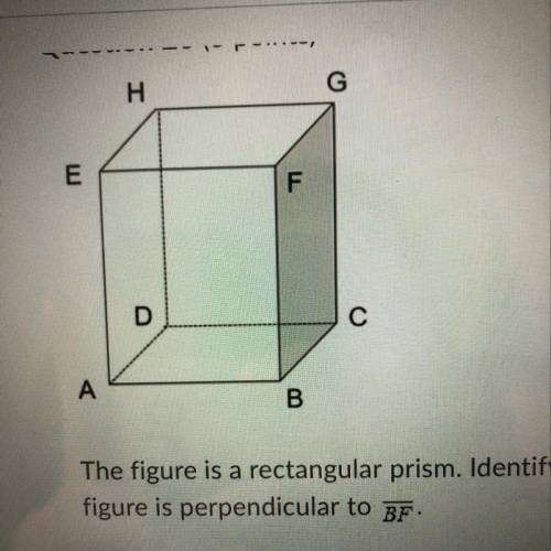 the figure is a rectangular prism. Identify which one of the line segments in the given figure is p