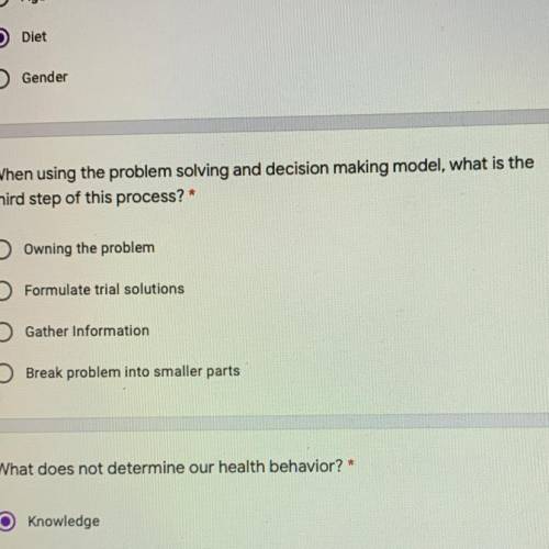 When using the problem solving and decision making model, what is the

third step of this process?