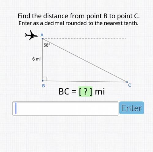 Find the distance from point B to point C. Please help 25 points!!