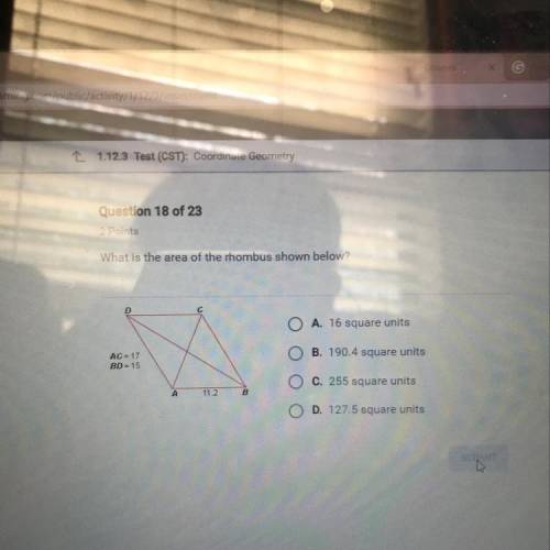 What is the area of the rhombus shown below?