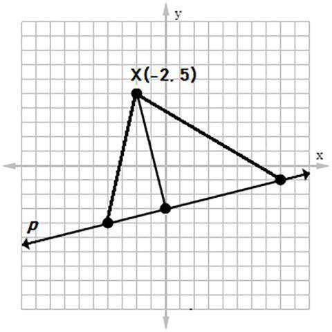 Find the distance from point X to line p. answer :