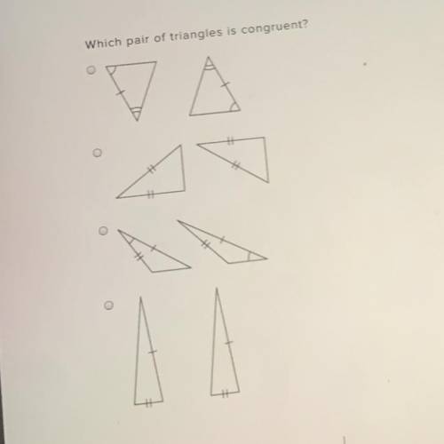 Which pair of triangles is congruent?