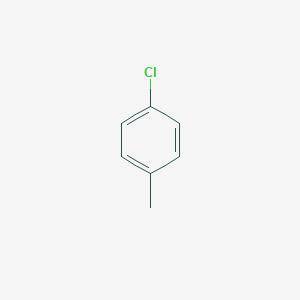 In the molecule p-chlorotoluene (image attatched of molecule), what does the p at the beginning rep