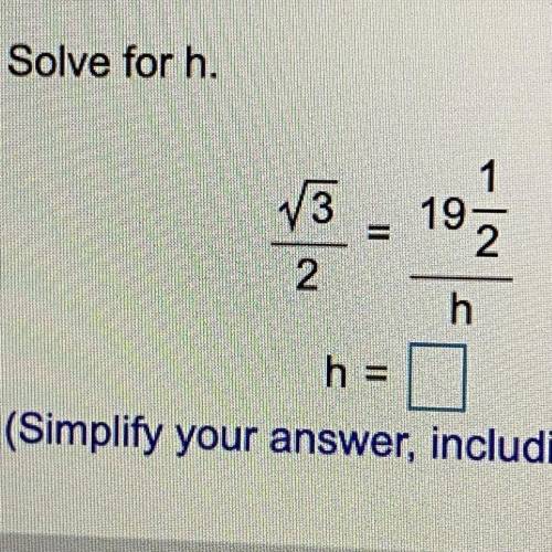 How do I solve for h?