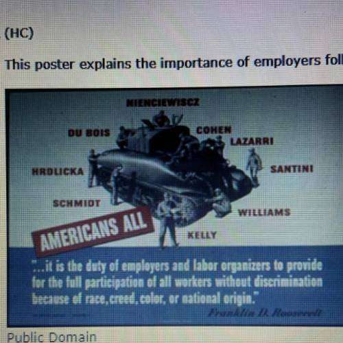 This poster space importance of employers following non-discrimination hard practices in war indust
