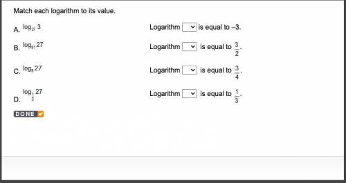 Match each logarithm to its value