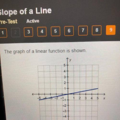 Which word describes the slope of the line?
O positive
O negative
O zero
O undefined