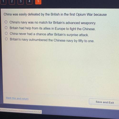 China was easily defeated by the British in the first opium war because