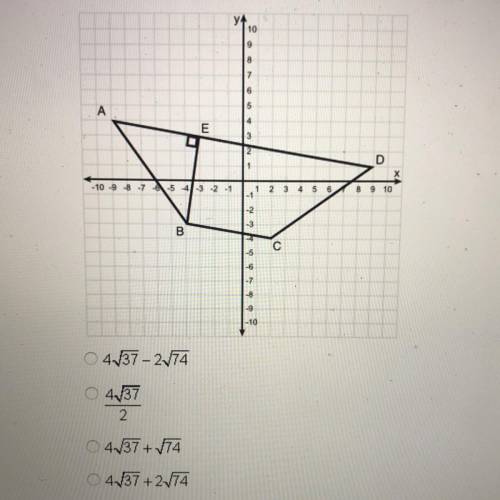 PLS HELPP The figure below shows trapezoid ABCD on a coordinate plane. W