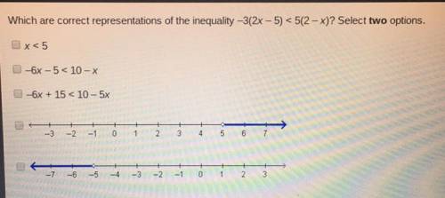 Which are correct representations of the inequality...