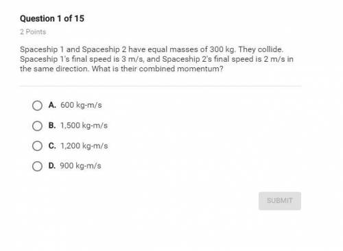 Spaceship 1 and Spaceship 2 have equal masses of 300kg. They collide. Spaceship 1's final speed is