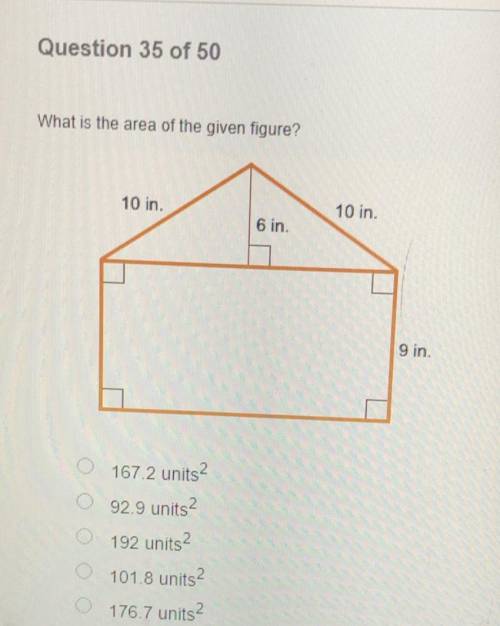 What is the are of the given figure.