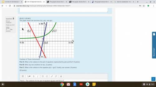 The graph shows the functions f(x), p(x), and g(x): Graph of function g of x is y is equal to 1 plu