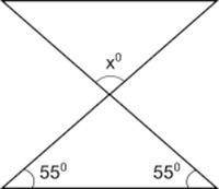 Find the measure of angle x in the figure below: A.) 65° B.) 70° C.) 110° D.) 125°