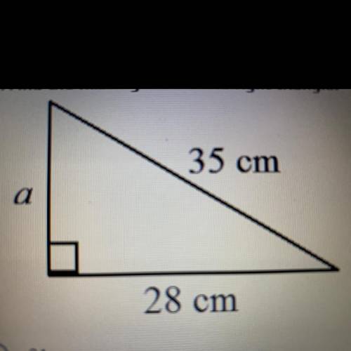 Find the missing side of the right triangle.
A. 21
B. 45