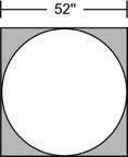 A circle is cut from a square piece of cloth, as shown: How many square inches of cloth are cut fro