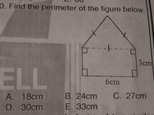 40. Find the perimeter of the figure below.