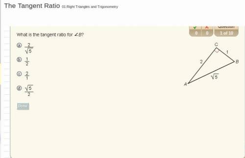 What is the tangent ratio of side b