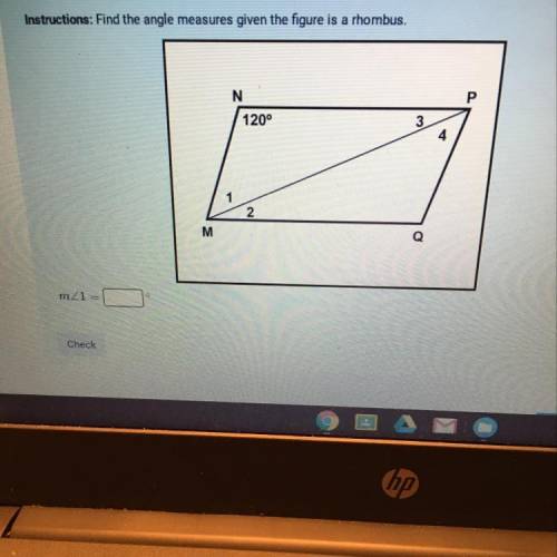Find the angle measures given the figure is a rhombus.