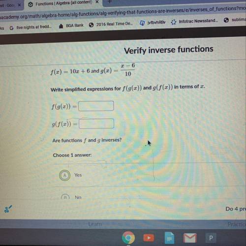 Verify inverse functions