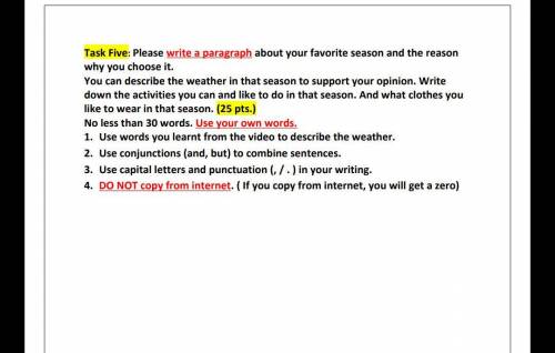 Write a paragraph about your favorite seasons