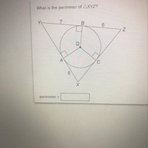 Geometry please help. What is the perimeter of XYZ