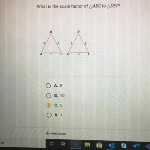 What is the scale factor of ABC to DEF?