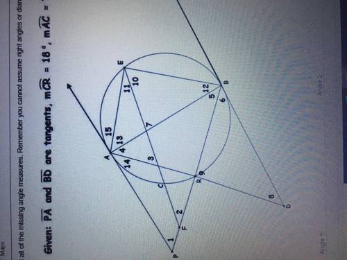 Find all the missing angle measures. Remember you cannot assume right angles of diameters. Also thi