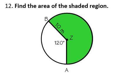 Find the area of the shaded region in terms of pi {leave steps below if possible :)}