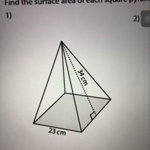 Please help me surface area of square pyramid.