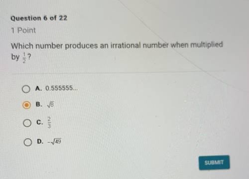 Which number produces an irrational number when multiplied by 1/2