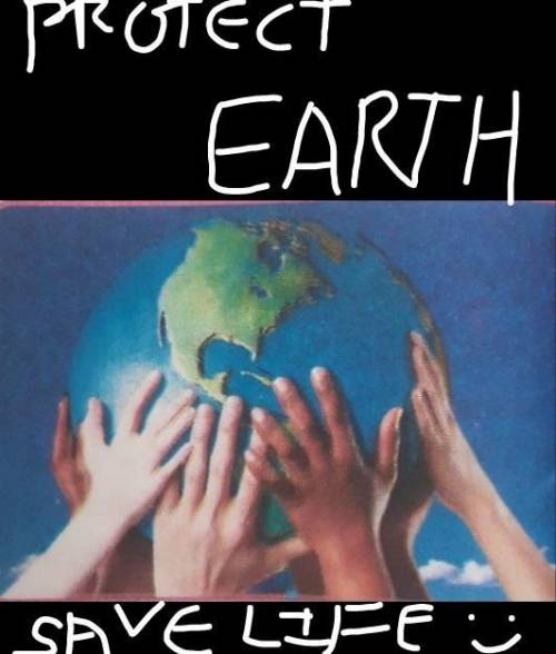 Make a poster with a slogan on the topic ‘Protect Earth- Save people’ in hindi