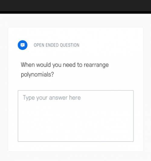 When would you need to arrange polynomials
