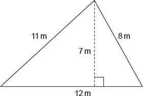 Find the area of the triangle. ANSWERS: A) 84 m2 B) 66 m2 C) 42 m2 D) 132 m2