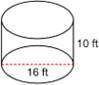 What is the volume of the cylinder? ANSWERS: A) 2,010.62 ft.3 B) 1,158.79 ft.3 C) 1,020.02 ft.3 D)