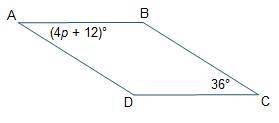 Figure ABCD is a parallelogram.What is the value of p? 6 7 8 9