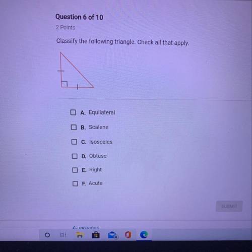 Classify the following triangle check all that apply￼